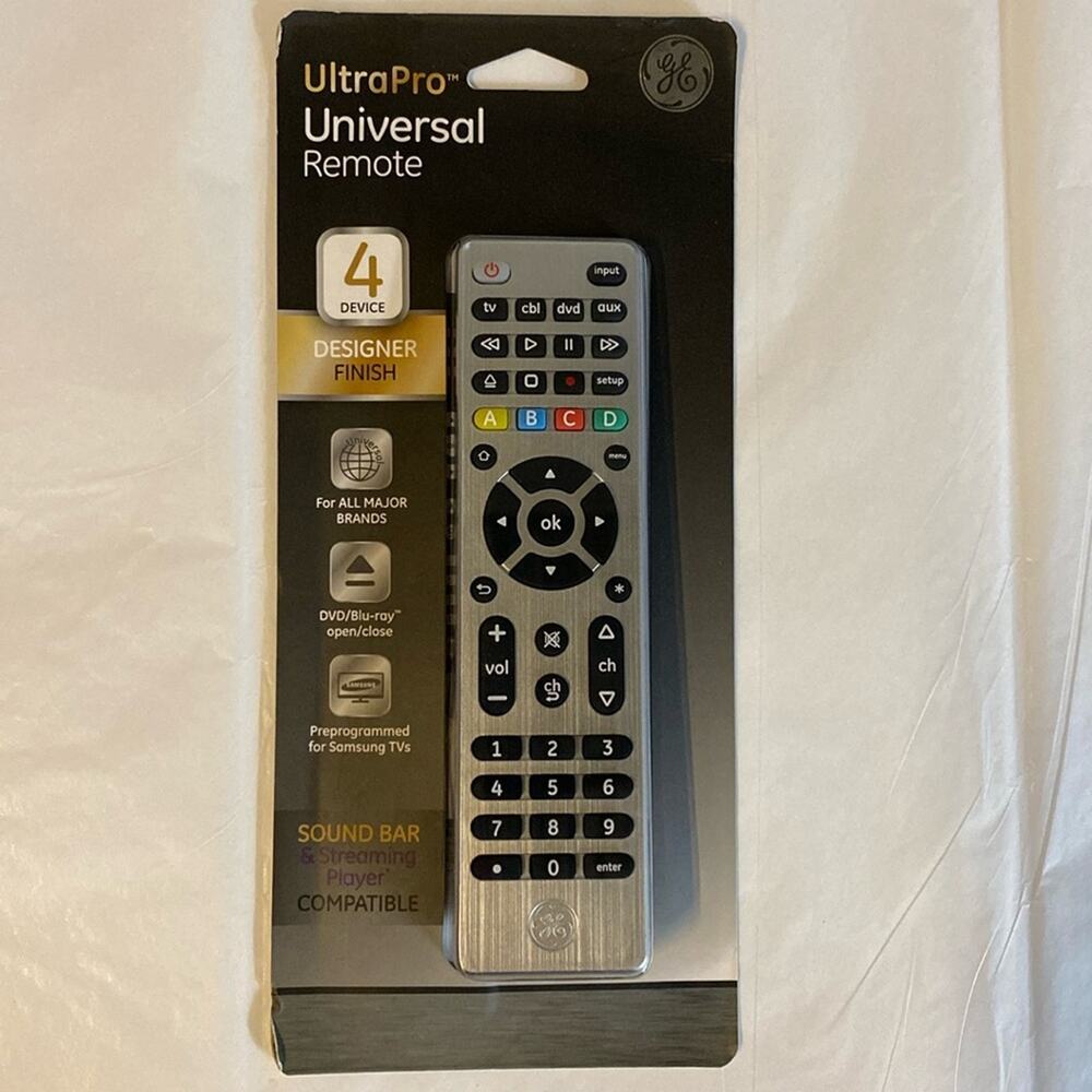 New in package GE‎ UltraPro silver 4 device designer finish Universal remote